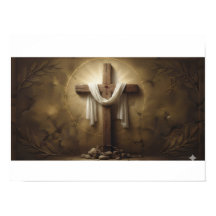 Christelijk Kruis Poster | Rustiken Houten Kruis M