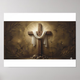 Christelijk Kruis Poster | Rustiken Houten Kruis M