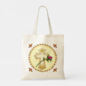 Christelijk kruis roos tote tas (Achterkant)