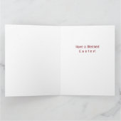 Christelijk Kruis Schrift Zwart Rood Pasen Kaart (Binnen)