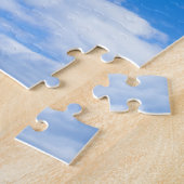 Christelijk kruis tegen blauwe achtergrond legpuzzel (Zijkant)