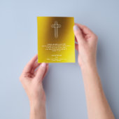 Christelijk kruis tegen gouden achtergrond flyer (Hand)