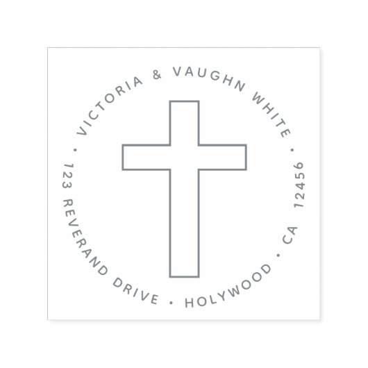 Christelijk Kruis Terugkeeradres Religie Jezus Zelfinktende Stempel (Design)