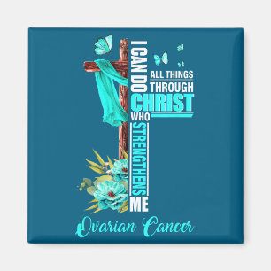 Christelijk Kruis Turquoise Lint Overlevende Grafi Magneet