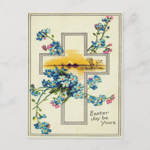Christelijk Kruis Vergeet-mij-nietje Bloemen Briefkaart