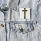 Christelijk kruis vierkante button 5,1 cm (In situ)