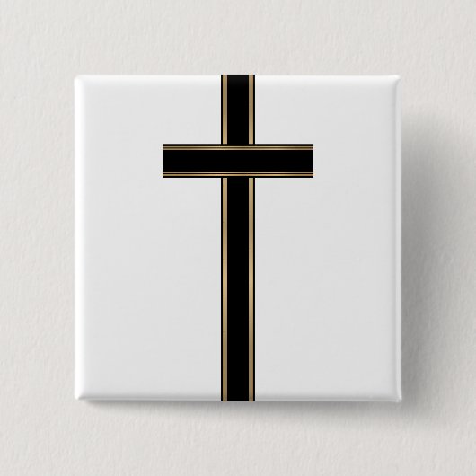 Christelijk kruis vierkante button 5,1 cm (Voorkant)