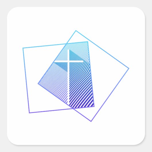 Christelijk Kruis Vierkante Sticker (Voorkant)