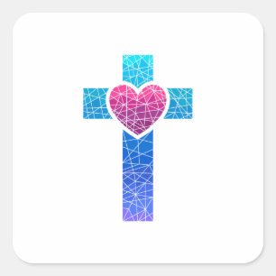 Christelijk Kruis Vierkante Sticker