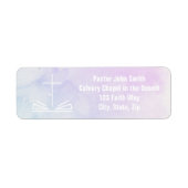Christelijk Kruis Waterverf Retouradres Label (Voorkant)