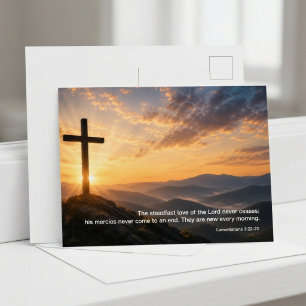 Christelijk Kruis Zonsopgang Schriftuur Briefkaart