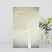 Christelijk kruisbriefpapier op wolken briefpapier (Staand voorkant)