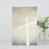 Christelijk kruisbriefpapier op wolken briefpapier (Staand voorkant)