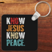 Christelijk Kruisgeloof Ken Vrede Ken Jesus Vintag Sleutelhanger (Achterkant)