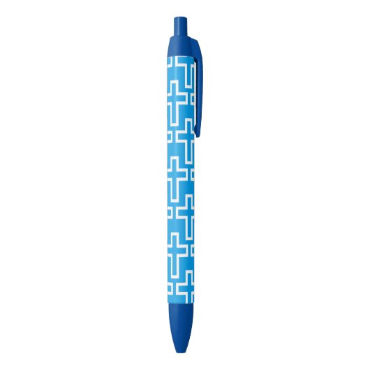 Christelijk kruisje blauwe inkt pen (Achterkant (Verticaal))