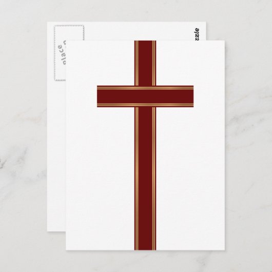 Christelijk kruisje briefkaart (Voorkant / Achterkant)