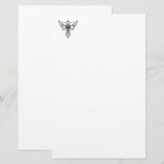 Christelijk kruisje briefpapier (Voorkant / Achterkant)