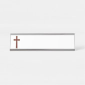 Christelijk kruisje bureau naambordje (Voorkant)