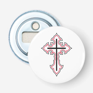 Christelijk kruisje button flesopener