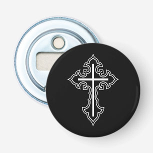 Christelijk kruisje button flesopener