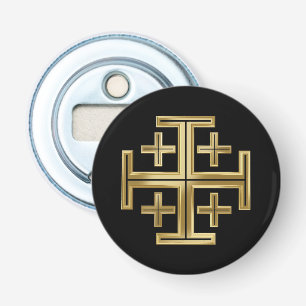 Christelijk kruisje button flesopener