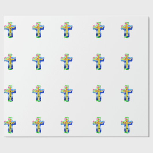 Christelijk kruisje cadeaupapier (Zoom)