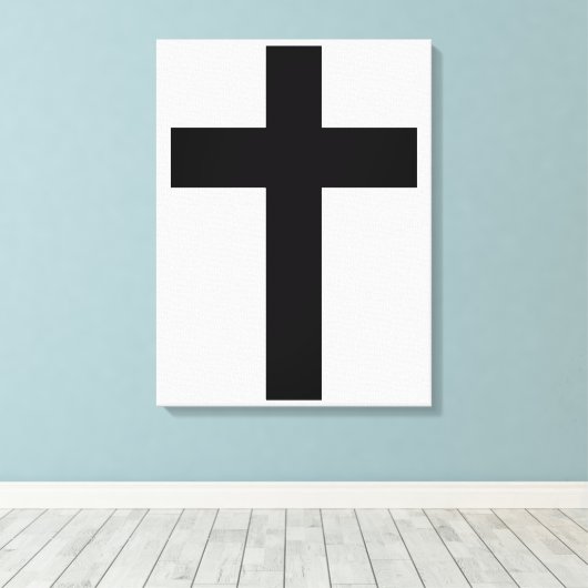 Christelijk kruisje canvas afdruk (Insitu (Houten vloer))