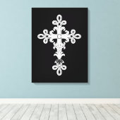 Christelijk kruisje canvas afdruk (Insitu (Houten vloer))