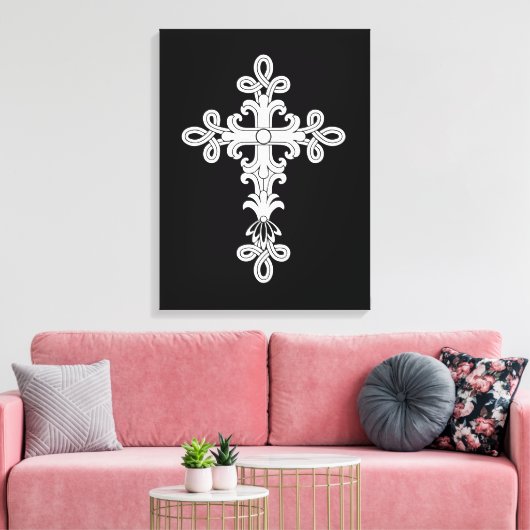 Christelijk kruisje canvas afdruk (Insitu (Woonkamer))