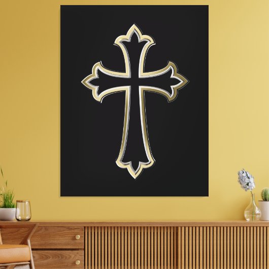 Christelijk kruisje canvas afdruk (Insitu (Woonkamer))