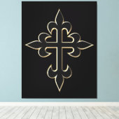 Christelijk kruisje canvas afdruk (Insitu (Houten vloer))