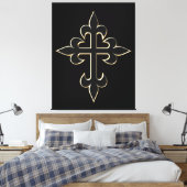 Christelijk kruisje canvas afdruk (Insitu (Slaapkamer))