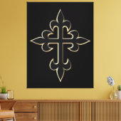 Christelijk kruisje canvas afdruk (Insitu (Woonkamer))