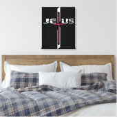 Christelijk kruisje canvas afdruk (Insitu (Slaapkamer))