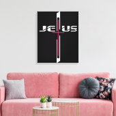 Christelijk kruisje canvas afdruk (Insitu (Woonkamer))