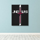 Christelijk kruisje canvas afdruk (Insitu (Houten vloer))