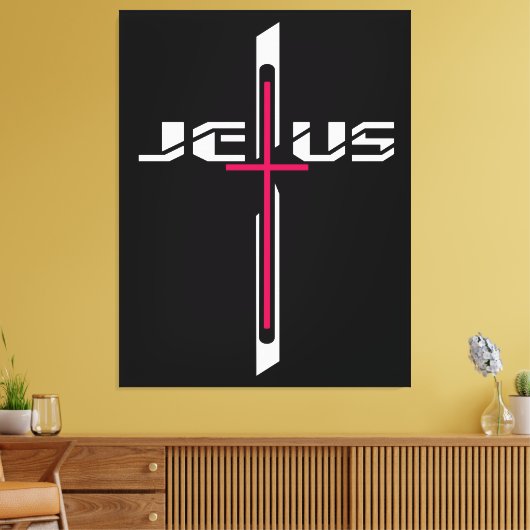 Christelijk kruisje canvas afdruk (Insitu (Woonkamer))