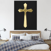 Christelijk kruisje canvas afdruk (Insitu (Slaapkamer))