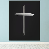 Christelijk kruisje canvas afdruk (Insitu (Houten vloer))