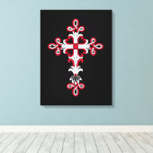 Christelijk kruisje canvas afdruk (Insitu (Houten vloer))