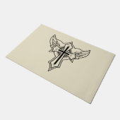 Christelijk kruisje deurmat (Schuin)