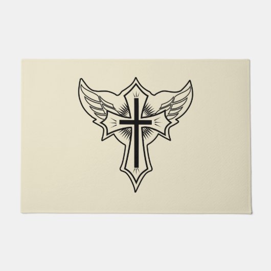 Christelijk kruisje deurmat (Voorkant)