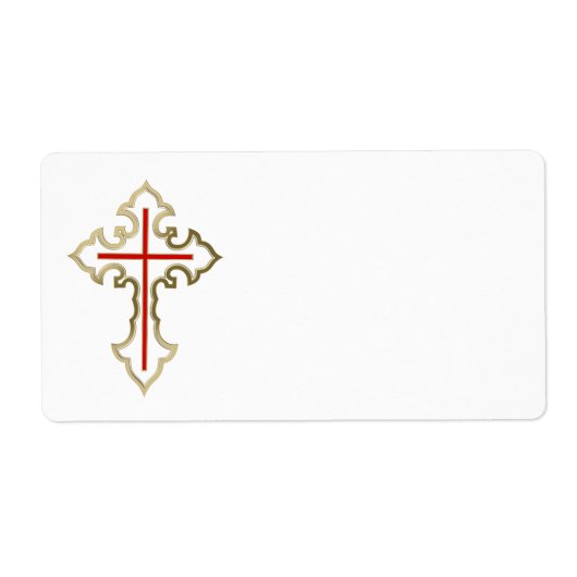 Christelijk kruisje etiket (Voorkant)