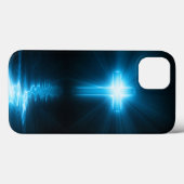 Christelijk kruisje in blauw licht Case-Mate iPhone case (Achterkant (horizontaal))