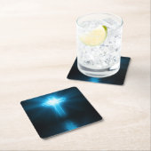 Christelijk kruisje in blauw licht kartonnen onderzetters (Insitu)