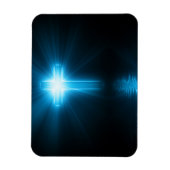 Christelijk kruisje in blauw licht magneet (Verticaal)