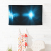 Christelijk kruisje in blauw licht spandoek (Insitu)