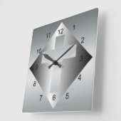 Christelijk kruisje in zilverkleur vierkante klok (Hoek)