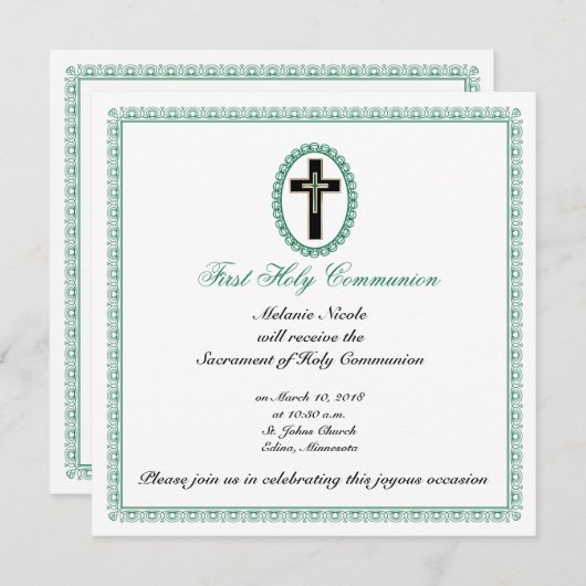 Christelijk kruisje kaart (Voorkant / Achterkant)