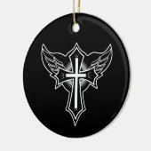 Christelijk kruisje keramisch ornament (Links)